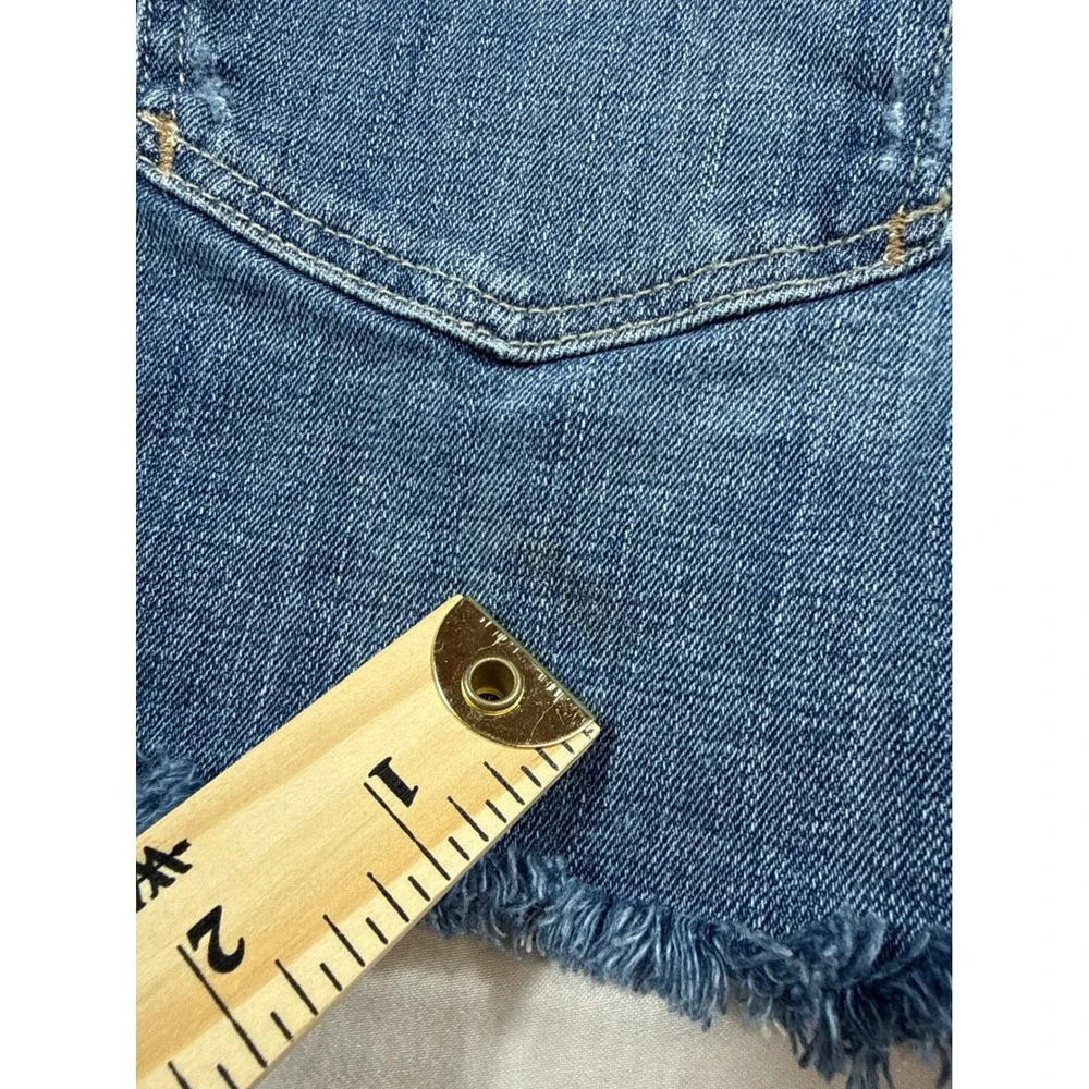 Pilcro Denim Shorts Womens 30 Blue Raw Hem Mid Rise Stretch - Picture 7 of 7